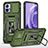 Funda Bumper Silicona y Plastico Mate Carcasa con Magnetico Anillo de dedo Soporte MQ2 para Motorola Moto Edge 30 Lite 5G Verde