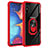 Funda Bumper Silicona y Plastico Mate Carcasa con Magnetico Anillo de dedo Soporte MQ2 para Samsung Galaxy A10e Rojo
