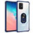 Funda Bumper Silicona y Plastico Mate Carcasa con Magnetico Anillo de dedo Soporte MQ2 para Samsung Galaxy A91 Azul