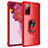 Funda Bumper Silicona y Plastico Mate Carcasa con Magnetico Anillo de dedo Soporte MQ2 para Samsung Galaxy S20 FE 4G Rojo