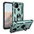 Funda Bumper Silicona y Plastico Mate Carcasa con Magnetico Anillo de dedo Soporte MQ3 para Google Pixel 5a 5G Verde