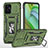 Funda Bumper Silicona y Plastico Mate Carcasa con Magnetico Anillo de dedo Soporte MQ3 para Motorola Moto G Power 5G (2023) Verde