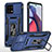 Funda Bumper Silicona y Plastico Mate Carcasa con Magnetico Anillo de dedo Soporte MQ3 para Motorola Moto G Stylus (2023) 4G Azul