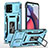 Funda Bumper Silicona y Plastico Mate Carcasa con Magnetico Anillo de dedo Soporte MQ3 para Motorola Moto G Stylus (2023) 4G Azul Claro