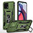 Funda Bumper Silicona y Plastico Mate Carcasa con Magnetico Anillo de dedo Soporte MQ3 para Motorola Moto G Stylus (2023) 4G Verde