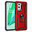 Funda Bumper Silicona y Plastico Mate Carcasa con Magnetico Anillo de dedo Soporte MQ3 para OnePlus 9 Pro 5G Rojo