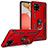 Funda Bumper Silicona y Plastico Mate Carcasa con Magnetico Anillo de dedo Soporte MQ3 para Samsung Galaxy A42 5G Rojo