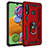 Funda Bumper Silicona y Plastico Mate Carcasa con Magnetico Anillo de dedo Soporte MQ3 para Samsung Galaxy A70E Rojo