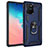 Funda Bumper Silicona y Plastico Mate Carcasa con Magnetico Anillo de dedo Soporte MQ3 para Samsung Galaxy A91 Azul