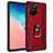 Funda Bumper Silicona y Plastico Mate Carcasa con Magnetico Anillo de dedo Soporte MQ3 para Samsung Galaxy A91 Rojo