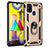 Funda Bumper Silicona y Plastico Mate Carcasa con Magnetico Anillo de dedo Soporte MQ3 para Samsung Galaxy M31 Oro