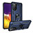 Funda Bumper Silicona y Plastico Mate Carcasa con Magnetico Anillo de dedo Soporte MQ3 para Samsung Galaxy S23 FE 5G Azul