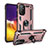 Funda Bumper Silicona y Plastico Mate Carcasa con Magnetico Anillo de dedo Soporte MQ3 para Samsung Galaxy S23 FE 5G Oro Rosa