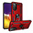 Funda Bumper Silicona y Plastico Mate Carcasa con Magnetico Anillo de dedo Soporte MQ3 para Samsung Galaxy S23 FE 5G Rojo