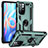 Funda Bumper Silicona y Plastico Mate Carcasa con Magnetico Anillo de dedo Soporte MQ3 para Xiaomi Poco M4 Pro 5G Verde
