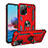 Funda Bumper Silicona y Plastico Mate Carcasa con Magnetico Anillo de dedo Soporte MQ3 para Xiaomi Poco M5S Rojo