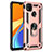 Funda Bumper Silicona y Plastico Mate Carcasa con Magnetico Anillo de dedo Soporte MQ3 para Xiaomi Redmi 9 Activ Oro Rosa