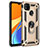 Funda Bumper Silicona y Plastico Mate Carcasa con Magnetico Anillo de dedo Soporte MQ3 para Xiaomi Redmi 9C NFC Oro