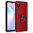 Funda Bumper Silicona y Plastico Mate Carcasa con Magnetico Anillo de dedo Soporte MQ3 para Xiaomi Redmi 9i Rojo