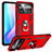 Funda Bumper Silicona y Plastico Mate Carcasa con Magnetico Anillo de dedo Soporte MQ3 para Xiaomi Redmi Note 11E Pro 5G Rojo