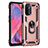 Funda Bumper Silicona y Plastico Mate Carcasa con Magnetico Anillo de dedo Soporte MQ4 para OnePlus Nord N200 5G Oro Rosa