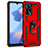 Funda Bumper Silicona y Plastico Mate Carcasa con Magnetico Anillo de dedo Soporte MQ4 para Oppo A16s Rojo