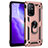 Funda Bumper Silicona y Plastico Mate Carcasa con Magnetico Anillo de dedo Soporte MQ4 para Oppo Reno5 Z 5G Oro Rosa