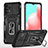 Funda Bumper Silicona y Plastico Mate Carcasa con Magnetico Anillo de dedo Soporte MQ4 para Samsung Galaxy A32 4G Negro