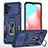 Funda Bumper Silicona y Plastico Mate Carcasa con Magnetico Anillo de dedo Soporte MQ4 para Samsung Galaxy A32 5G Azul