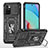 Funda Bumper Silicona y Plastico Mate Carcasa con Magnetico Anillo de dedo Soporte MQ4 para Xiaomi Redmi Note 11 4G (2021) Negro