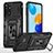 Funda Bumper Silicona y Plastico Mate Carcasa con Magnetico Anillo de dedo Soporte MQ4 para Xiaomi Redmi Note 11 Pro 5G Negro