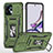 Funda Bumper Silicona y Plastico Mate Carcasa con Magnetico Anillo de dedo Soporte MQ6 para Motorola Moto G23 Verde