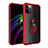 Funda Bumper Silicona y Plastico Mate Carcasa con Magnetico Anillo de dedo Soporte para Apple iPhone 12 Pro Rojo