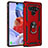 Funda Bumper Silicona y Plastico Mate Carcasa con Magnetico Anillo de dedo Soporte para LG Stylo 6 Rojo