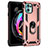 Funda Bumper Silicona y Plastico Mate Carcasa con Magnetico Anillo de dedo Soporte para Motorola Moto Edge 20 Lite 5G Oro Rosa