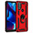 Funda Bumper Silicona y Plastico Mate Carcasa con Magnetico Anillo de dedo Soporte para Motorola Moto G Play (2023) Rojo