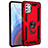 Funda Bumper Silicona y Plastico Mate Carcasa con Magnetico Anillo de dedo Soporte para Motorola Moto G Stylus (2021) Rojo