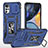 Funda Bumper Silicona y Plastico Mate Carcasa con Magnetico Anillo de dedo Soporte para Motorola Moto G22 Azul