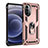 Funda Bumper Silicona y Plastico Mate Carcasa con Magnetico Anillo de dedo Soporte para Motorola Moto G71s 5G Oro Rosa