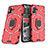 Funda Bumper Silicona y Plastico Mate Carcasa con Magnetico Anillo de dedo Soporte para Nothing Phone 2 Rojo