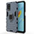 Funda Bumper Silicona y Plastico Mate Carcasa con Magnetico Anillo de dedo Soporte para Oppo A54 4G Azul