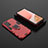 Funda Bumper Silicona y Plastico Mate Carcasa con Magnetico Anillo de dedo Soporte para Samsung Galaxy A72 4G Rojo