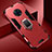 Funda Bumper Silicona y Plastico Mate Carcasa con Magnetico Anillo de dedo Soporte para Vivo Nex 3 Rojo