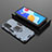 Funda Bumper Silicona y Plastico Mate Carcasa con Magnetico Anillo de dedo Soporte para Xiaomi Redmi Note 11 4G (2022) Azul