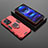 Funda Bumper Silicona y Plastico Mate Carcasa con Magnetico Anillo de dedo Soporte para Xiaomi Redmi Note 12 Pro+ Plus 5G Rojo