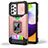 Funda Bumper Silicona y Plastico Mate Carcasa con Magnetico Anillo de dedo Soporte QW1 para Samsung Galaxy A52s 5G Oro Rosa
