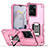 Funda Bumper Silicona y Plastico Mate Carcasa con Magnetico Anillo de dedo Soporte QW1 para Vivo Y16 Rosa