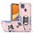 Funda Bumper Silicona y Plastico Mate Carcasa con Magnetico Anillo de dedo Soporte QW1 para Xiaomi POCO C31 Rosa
