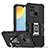 Funda Bumper Silicona y Plastico Mate Carcasa con Magnetico Anillo de dedo Soporte QW1 para Xiaomi Redmi 10 Power Negro