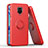 Funda Bumper Silicona y Plastico Mate Carcasa con Magnetico Anillo de dedo Soporte QW1 para Xiaomi Redmi Note 9 Pro Max Rojo